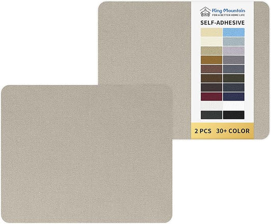 KING MOUNTAIN Canvas Repair Patch 9 x11 Inch 2 Pcs Self-Adhesive Waterproof Fabric Patch for Sofas, Tents, Furniture,Tote Bags, Car Seats (Grey2.0)
