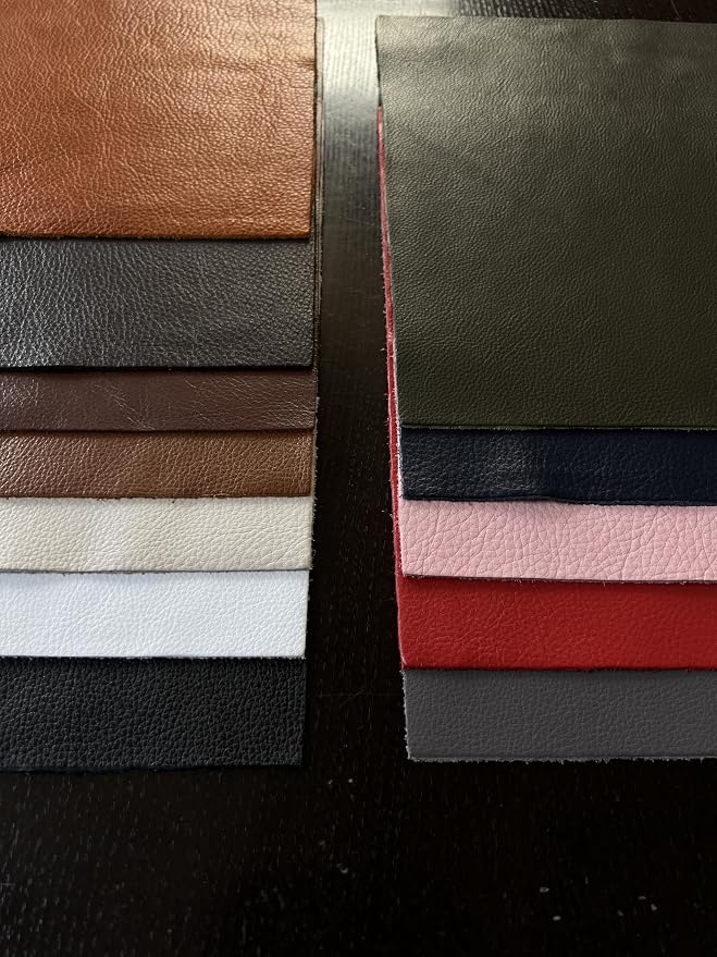 Natural Grain Cow Leathers: 12'' x 12'' Pre-Cut Leather Pieces (Gray, 1 Piece)