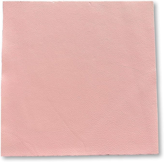 Natural Grain Cow Leathers: 12'' x 12'' Pre-Cut Leather Pieces (Pink, 1 Piece)
