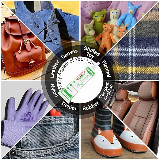 Fabric & Shoe Glue - Professional Grade, Clear, Waterproof, High-Strength Adhesive for Car Seats, Sneakers, Leather, Boots, Hiking Gear - All-Purpose Strong Bond, 2 oz/60ml