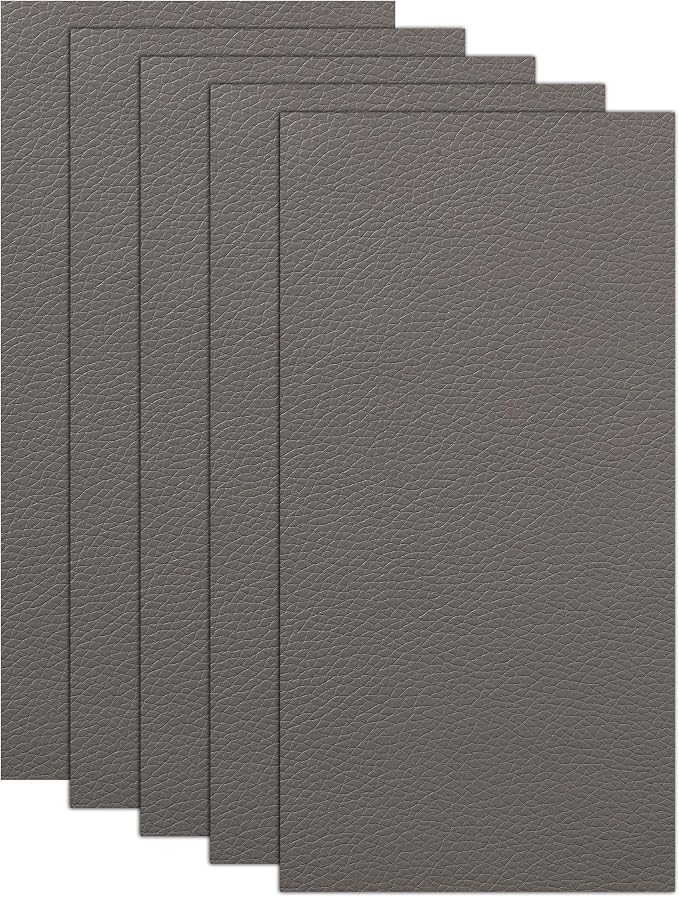2PCS Leather Repair Patch,Car Accessories Universal PU Vinyl Self Adhesive Leather Repair Patch for Car Upholstery Seat,Ideal for Covering Tears,Scratches (Gray)