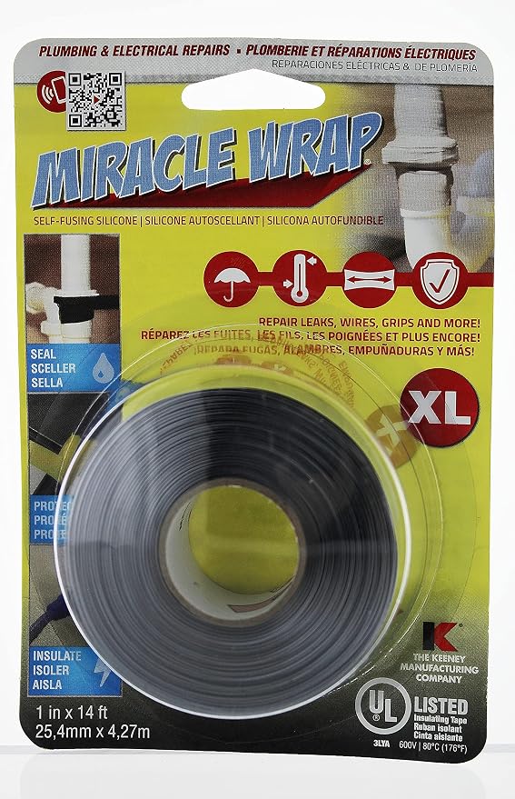 Keeney K855-3 Miracle Wrap Self-Fusing Silicone Tape, 14'
