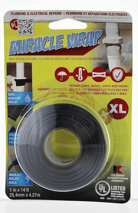 Keeney K855-3 Miracle Wrap Self-Fusing Silicone Tape, 14'