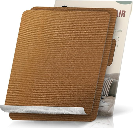 OAZ 2 Pieces 9 x 11 inch Canvas Repair Patches Canvas Fabric Patch Self-Adhesive Fabric Repair Tape Waterproof Outdoor Gear Patch Kit for Boat Cover Awning Sofa Chair Couch Tent Bag (Brown)
