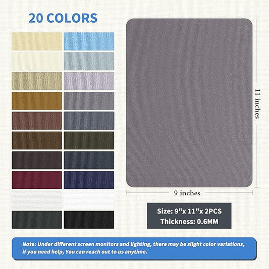 KING MOUNTAIN Canvas Repair Patch 9 x11 Inch 2 Pcs Self-Adhesive Waterproof Fabric Patch for Sofas, Tents, Furniture,Tote Bags, Car Seats (Grey)