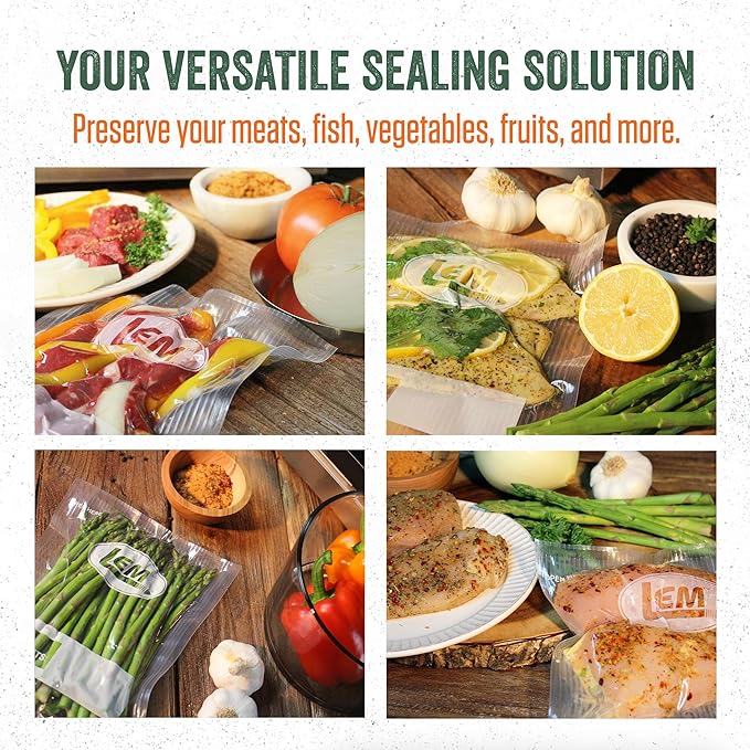LEM Products MaxVac 500 Vacuum Sealer Machine, Heavy-Duty Aluminum Food Vacuum Sealer for Freezer Storage, Includes Bag Roll Holder, Cutter, Bag Roll