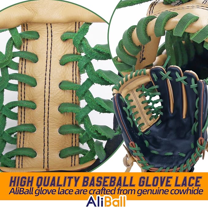 Baseball Glove Lace, 2 Pcs Authentic Cowhide Lace 79 Inch, Perfect Quick Repair Baseball Glove Repair Lacing Kit