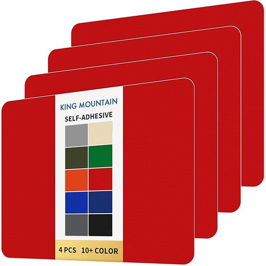 KING MOUNTAIN Self Adhesive Nylon Fabric Repair Patch, 9×11 Inches 4 Pcs, Quick Down Jacket Repair Patch, Waterproof Outdoor Gear Patch Kit for Tent,Backpacks,Umbrella, Gloves, Sleeping Bag (Red