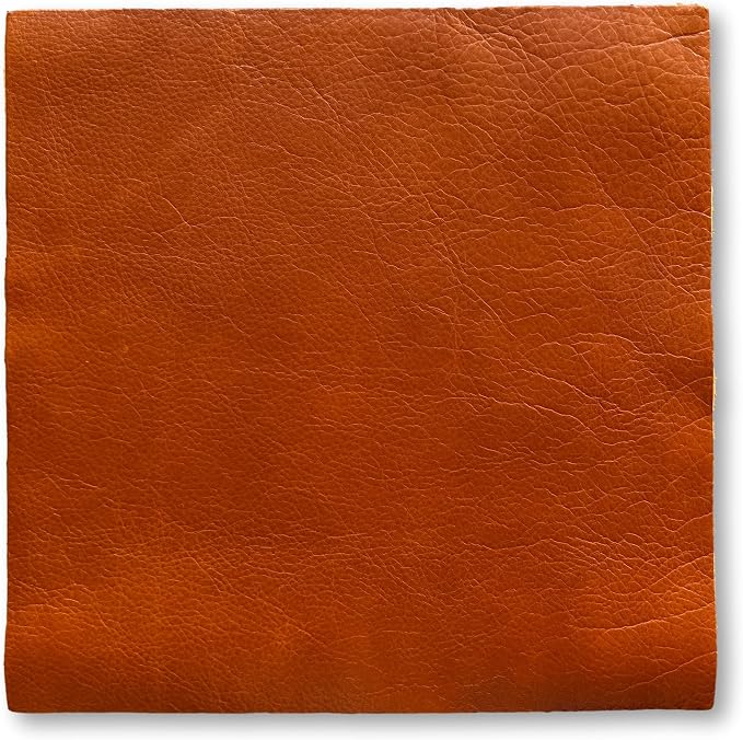 Natural Grain Cow Leathers: 12'' x 12'' Pre-Cut Leather Pieces (Whiskey Distressed, 5 Pieces)