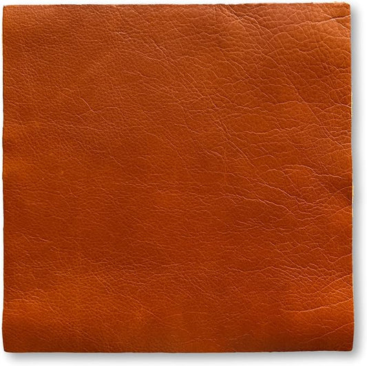 Natural Grain Cow Leathers: 12'' x 12'' Pre-Cut Leather Pieces (Whiskey Distressed, 1 Piece)