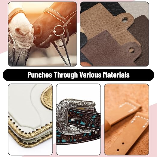UNCO Leather Punch Tool with Multi-Hole Sizes, Belt & Leather Puncher