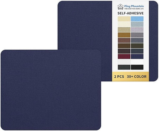 KING MOUNTAIN Canvas Repair Patch 9 x11 Inch 2 Pcs Self-Adhesive Waterproof Fabric Patch for Sofas, Tents, Furniture,Tote Bags, Car Seats (Dark Blue)