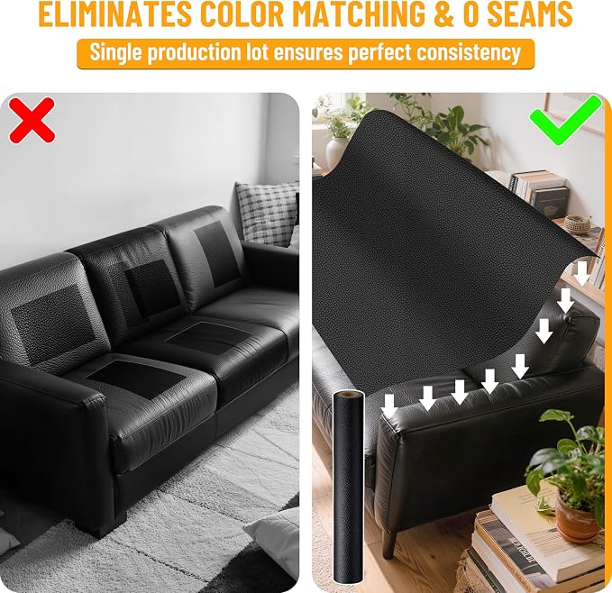 Self-Adhesive Marine Vinyl Faux Leather: Meneng 2 Yard Roll Heavy Duty Boat Seat Vinyl - Waterproof & Scratch-Resistant for Marine Upholstery - Leather Repair Patch for Furniture Sofa Couch