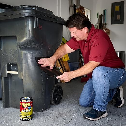 Flex Tape, Original Thick Flexible Rubberized Waterproof Tape - Seal and Patch Leaks, Works Underwater, Indoor Outdoor - Home RV Roof Plumbing and Pool Repairs, Black, 12 in x 10 ft, Pack of 2