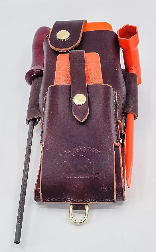 The DUKE'S Handmade 6 Piece Leather Logger's Wedge File Tool Pouch with Tools!
