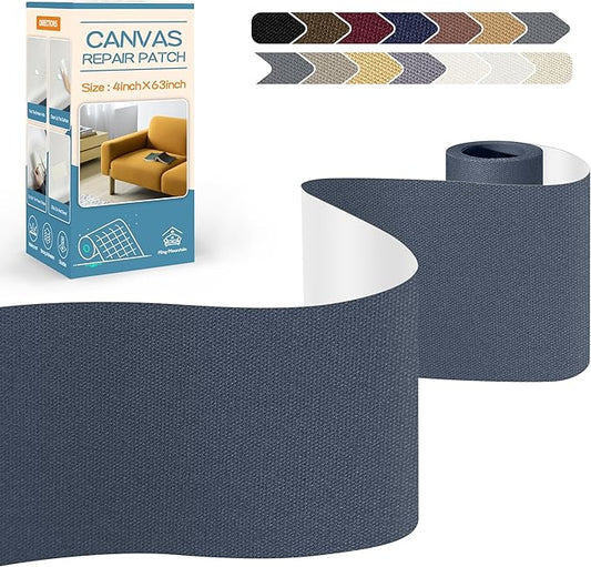 KING MOUNTAIN Canvas Repair Tape,Outdoor Gear Patch, 4×63 Inches,Waterproof,Self-Adhesive for Repairing Boat Covers,Sun Shades,Sofas,Tents,Lounge Chairs,Awnings (Dark Grey-1)