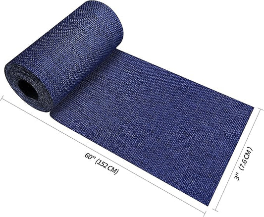 King Mountain Premium Linen Fabric Iron-on Repair Patch, Inside&Outside Fabric Repair Patch, 3"x60" with Backing Glue Linen Repair Decorative Patch kit (Linen-3"x60", Dark Blue)