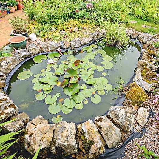 Adroiteet 14 x 14 FT Pond Liner, 20 Mil Fish Pond HDPE Liner, Pond Liners for Outdoor Ponds, Koi Ponds, Garden Fountain, Waterfall