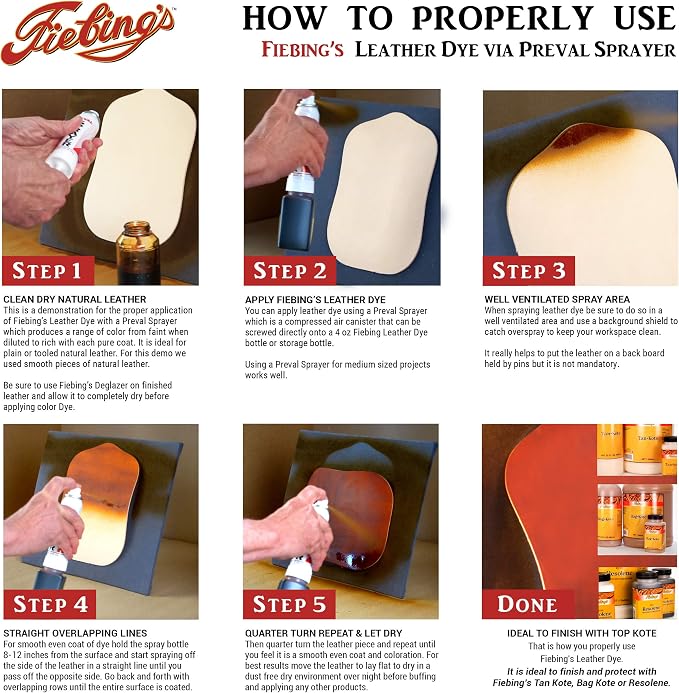 Fiebing's Leather Dye (4 Fl Oz, Mahogany) - Alcohol-Based, Penetrating, Permanent Dye for Shoes, Boots, Belts, Bags, Furniture - Includes Wool Dauber Applicator - Recolor & Restore Leathercraft