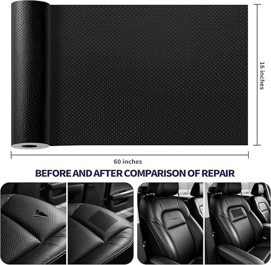 Besezx Leather Repair Patch Tape Kit, Breathable Self Adhesive Leather Repair for Furniture, Couch, Sofa, Car Seats,Office Chair,Vinyl Repair Kit.60inx16in