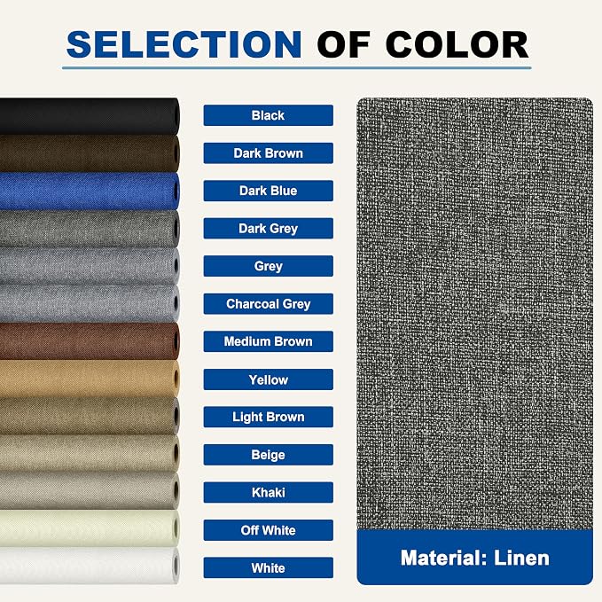 KING MOUNTAIN Linen Repair Patches, Self-Adhesive Fabric Patches, 4 X 63 inch Extra Size, Multi Color, Can be Used for Sofa Repair (Dark Grey2.0)