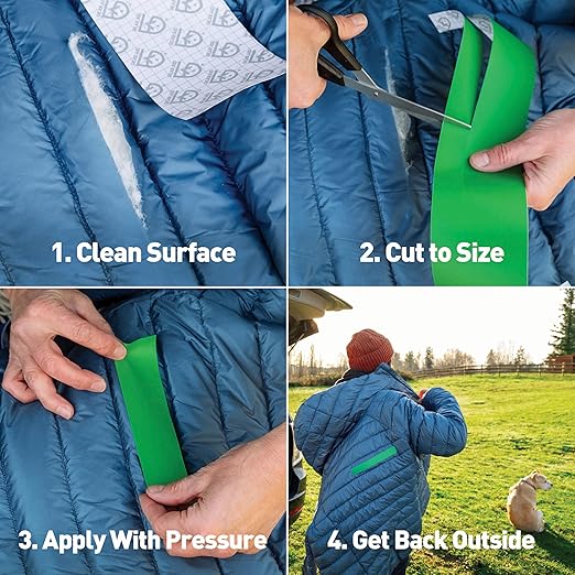 GEAR AID Tenacious Tape 3” x 20” Nylon Fabric Gear Repair Tape, Fix Holes and Rips in Puffy Jackets, Rain Gear, Tents, Sleeping Bags and Outdoor Equipment, OD Green, 2 Rolls