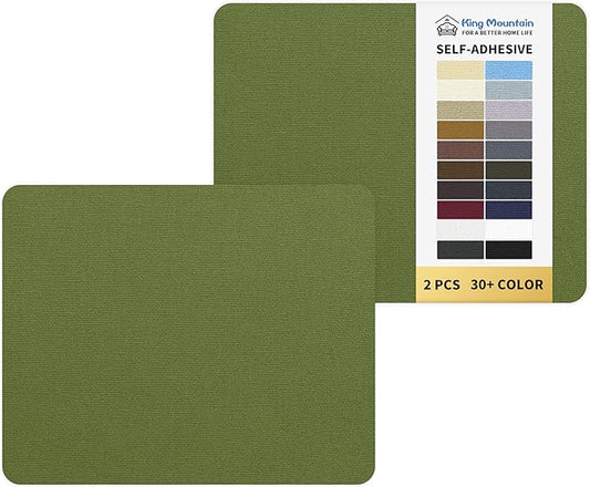 KING MOUNTAIN Canvas Repair Patch 9 x11 Inch 2 Pcs Self-Adhesive Waterproof Fabric Patch for Sofas, Tents, Furniture,Tote Bags, Car Seats (Grass Green)
