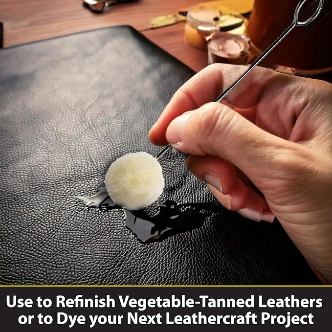 Fiebing's LeatherColors (4 Fl Oz, Purple) - Leather Dye for Natural Leather - Water-Based, Non-Flammable Formula - Permanent & Penetrating Color for Shoes, Boots, Furniture - Safe for Institution Use