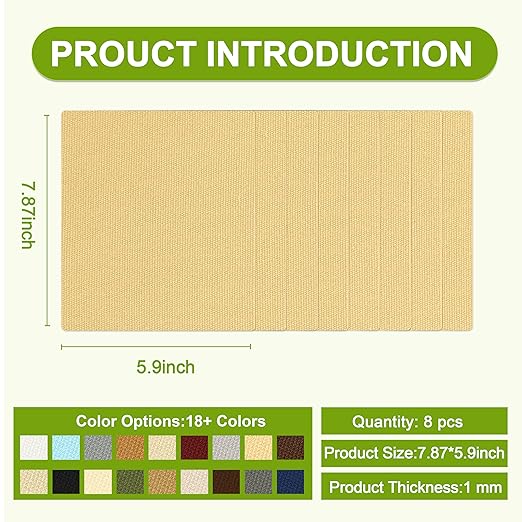 Besezx Canvas Repair Patch,Outdoor Gear Patch, 7.87x5.9 Inches 8PCS,Waterproof Self-Adhesive Fabric Repair Tape for Repairing Boat Covers,Sun Shades,Sofas,Tents,Lounge Chairs,Awnings (Beige Yellow)