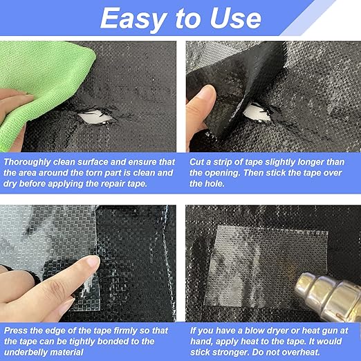 PlusRoc RV Underbelly Material RV Underbelly Tape Waterproof Flex Belly Tape with Permanent Sealing Adhesive for Mobile Home, Camper Travel Trailer, Tear Repair Patch(4'' x 20')