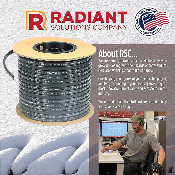 Radiant Solutions Company UL Listed Universal Power Connection Kit - Plug-Into 10-13mm Self-Regulating Heat Cable Or Heat Tape with Ground Fault Protected Plug - Gutter & Roofing Protection