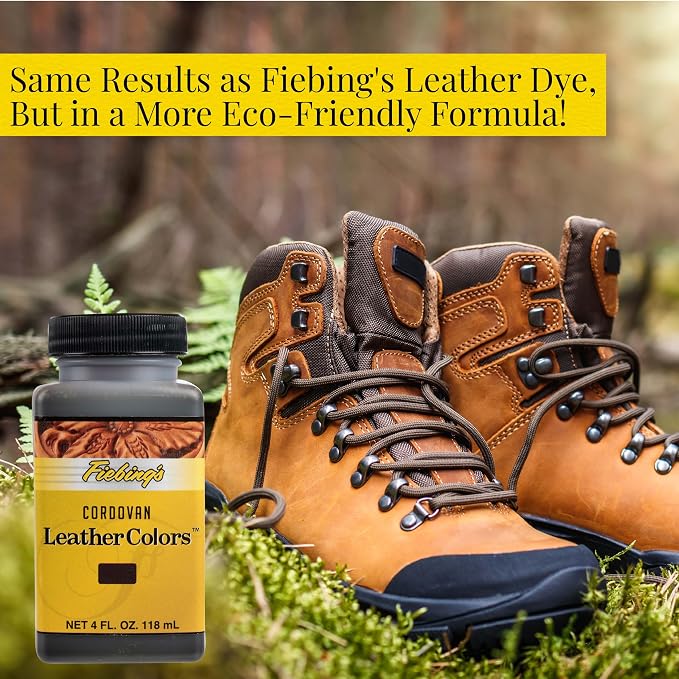 Fiebing's LeatherColors (4 Fl Oz, Cordovan) - Leather Dye for Natural Leather - Water-Based, Non-Flammable Formula - Permanent & Penetrating Color for Shoes, Boots, Furniture - Safe for Institutions