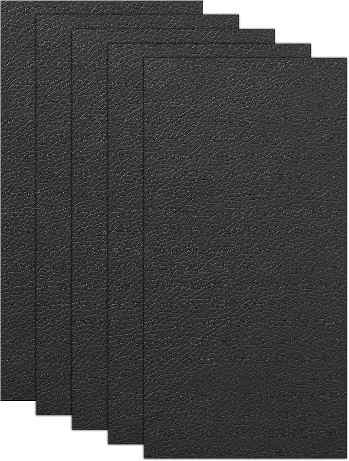 2PCS Leather Repair Patch,Car Accessories Universal PU Vinyl Self Adhesive Leather Repair Patch for Car Upholstery Seat,Ideal for Covering Tears,Scratches (Black)