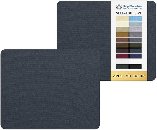 KING MOUNTAIN Canvas Repair Patch 9 x11 Inch 2 Pcs Self-Adhesive Waterproof Fabric Patch for Sofas, Tents, Furniture,Tote Bags, Car Seats (Dark Grey-1)