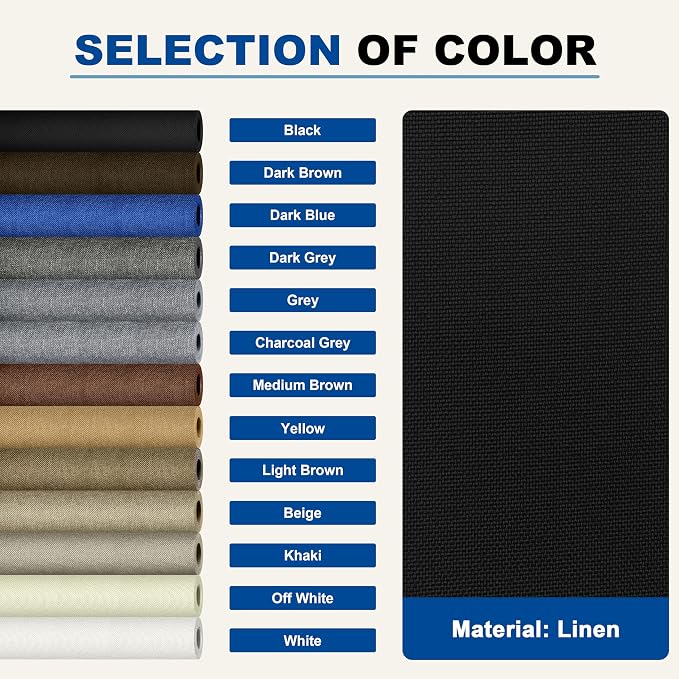 KING MOUNTAIN Linen Repair Patches, Self-Adhesive Fabric Patches, 4 X 63 inch Extra Size, Multi Color, Can be Used for Sofa Repair (Black)