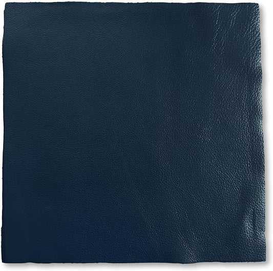 Natural Grain Cow Leathers: 12'' x 12'' Pre-Cut Leather Pieces (Navy, 3 Pieces)