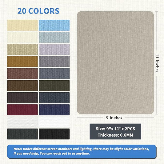 KING MOUNTAIN Canvas Repair Patch 9 x11 Inch 2 Pcs Self-Adhesive Waterproof Fabric Patch for Sofas, Tents, Furniture,Tote Bags, Car Seats (Grey2.0)