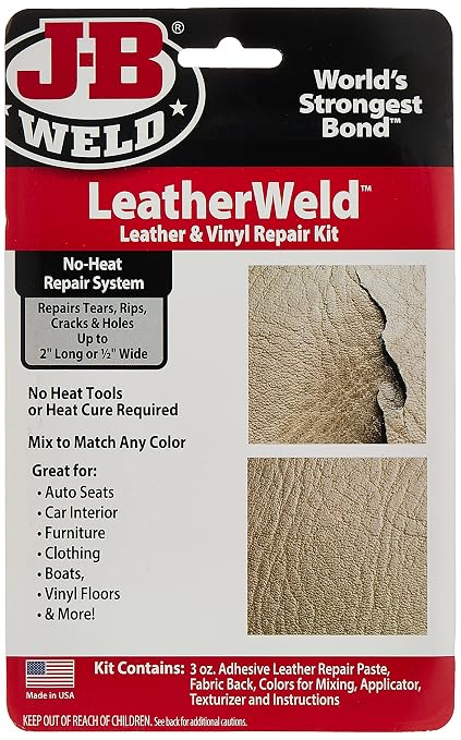 J-B Weld 2130 Vinyl and Leather Repair Kit, 3 oz, Black