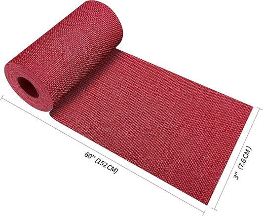 King Mountain Premium Linen Fabric Iron-on Repair Patch, Inside&Outside Fabric Repair Patch, 3"x60" with Backing Glue Linen Repair Decorative Patch kit (Linen-3"x60", Red)