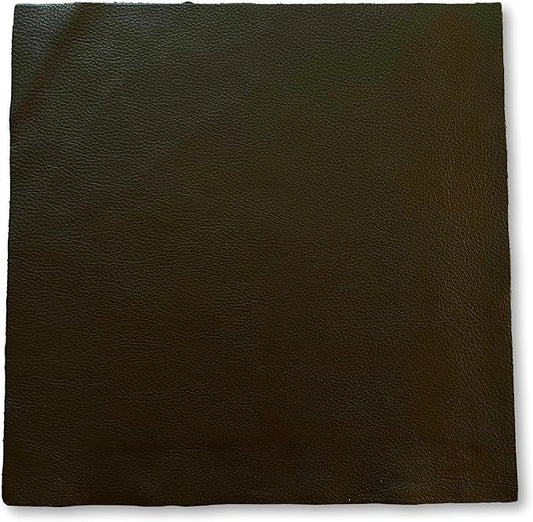Natural Grain Cow Leathers: 12'' x 12'' Pre-Cut Leather Pieces (Chocolate Brown, 1 Piece)