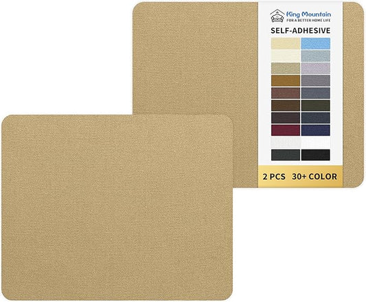 KING MOUNTAIN Canvas Repair Patch 9 x11 Inch 2 Pcs Self-Adhesive Waterproof Fabric Patch for Sofas, Tents, Furniture,Tote Bags, Car Seats (Flaxen)