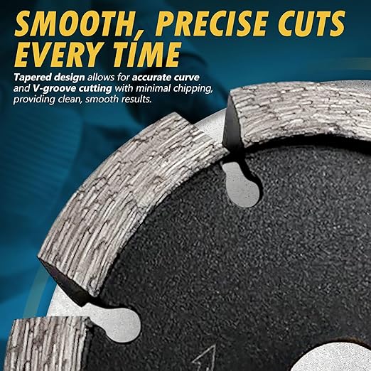 4.5" Diamond Crack Chaser Blades for Routing and Repairing Cracks in Concrete and Asphalt - 3/8" Width with a 7/8" Non-Threaded Arbor