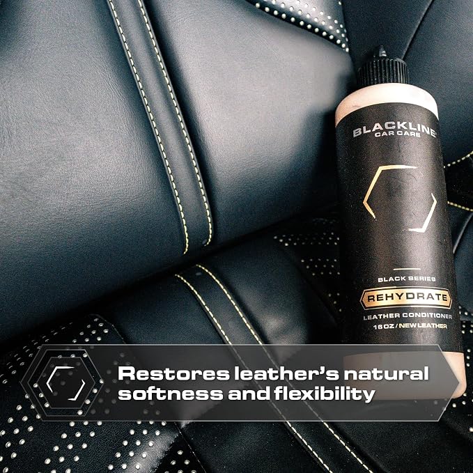 Blackline Car Care - Leather Rehydrate, Leather Conditioner for All Leather - Cars, Furniture, Shoes, and Purses - 16 fl OZ