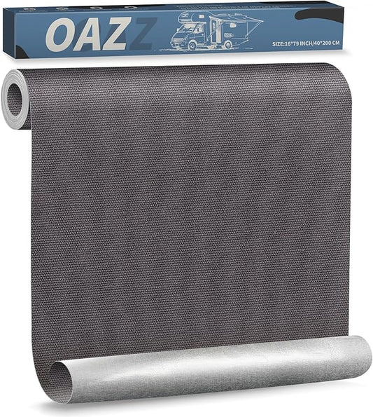 OAZ 16 x 79 inch Canvas Repair Patches Canvas Fabric Patch Self-Adhesive Fabric Repair Tape Waterproof Outdoor Gear Patch Kit for Boat Cover Awning Sofa Chair Couch Tent Bag (Dark Gray)