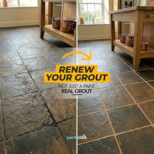 PentaUSA Premixed Tile Grout Repair Kit 2 Pack - Warm Beige Acrylic Sanded Grout Filler for Bathroom, Shower, Kitchen Tile Water-Resistant Tubes with Applicator, Fast Drying, (2 x 250g / 17.6oz)