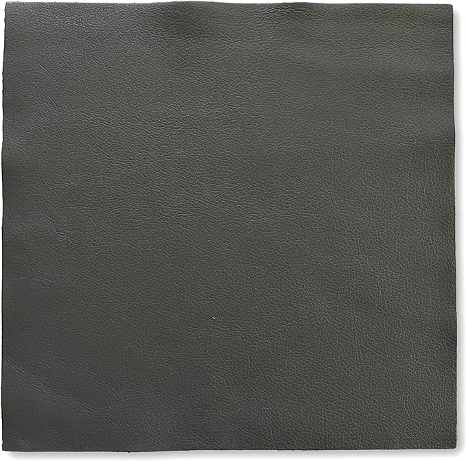 Natural Grain Cow Leathers: 12'' x 12'' Pre-Cut Leather Pieces (Gray, 5 Pieces)