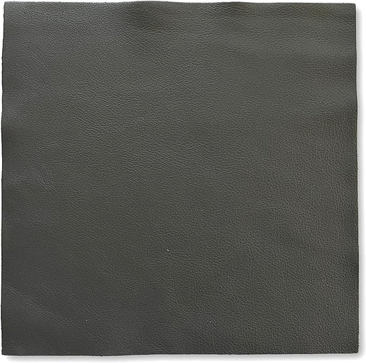 Natural Grain Cow Leathers: 12'' x 12'' Pre-Cut Leather Pieces (Gray, 5 Pieces)