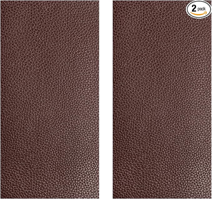 2 PCS Leather Repair Patch Tape, 4 x 8 Inch Waterproof PU Leather Repair Tape for Car Seat, Self-Adhesive Patch Kit for Repairing Couch Chairs Furniture, Car Accessories (Dark Brown)