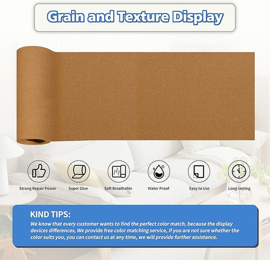 KING MOUNTAIN Canvas Repair Tape,Outdoor Gear Patch, 4×63 Inches,Waterproof,Self-Adhesive for Repairing Boat Covers,Sun Shades,Sofas,Tents,Lounge Chairs,Awnings (Light Brown)