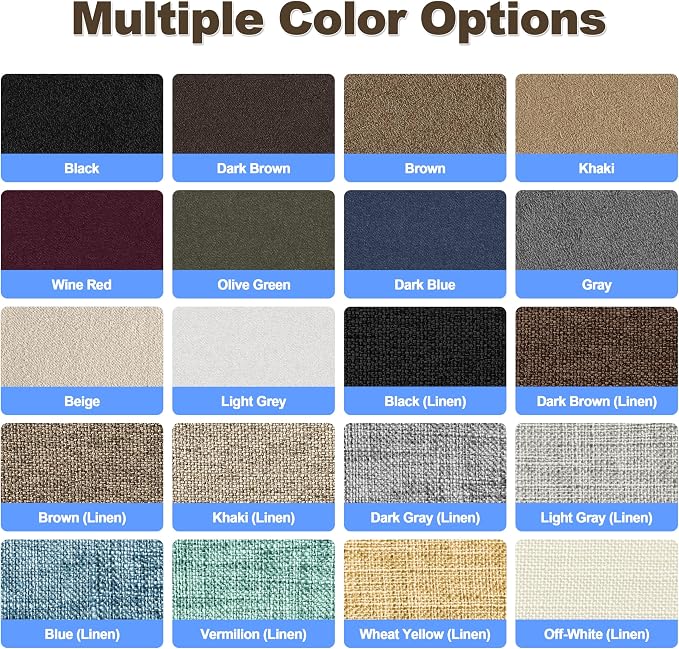 Azobur Coarse Linen Repair Patches, 6 Piece Self-Adhesive Linen Fabric Patches, Multi Color, Can be Used for Linen Sofa Repair and Linen Clothes Repair, Quick Fix Sofa.(Dark Brown)